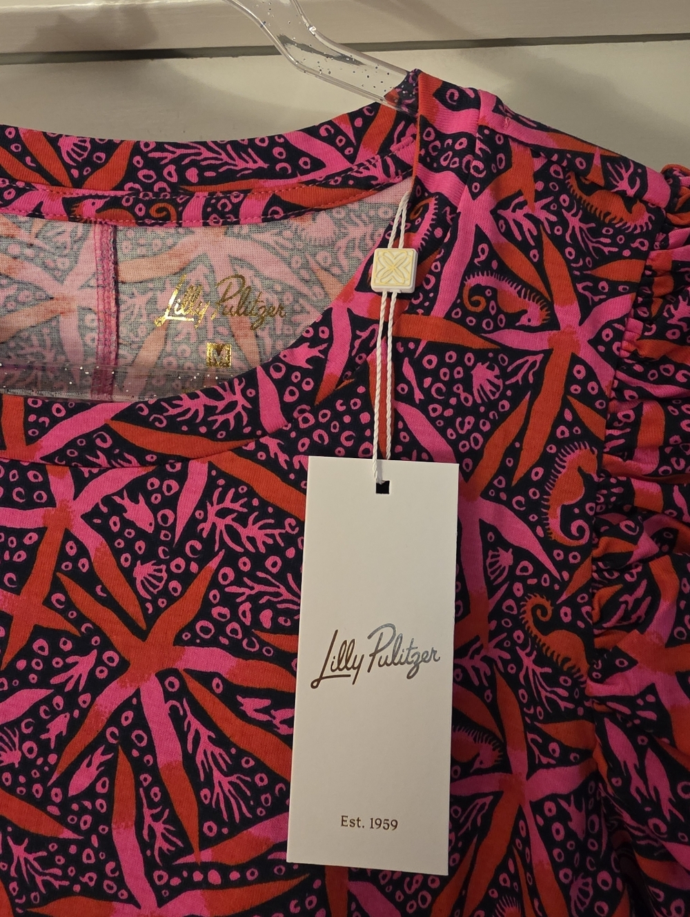 NWT Lilly Pulitzer Steffie Dress in Passion Fruit PinkLong-Sleeve Dress - Medium - Picture 4 of 10